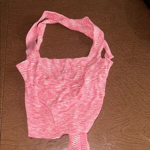 Le Lis Pink and White Knit Tank Top
